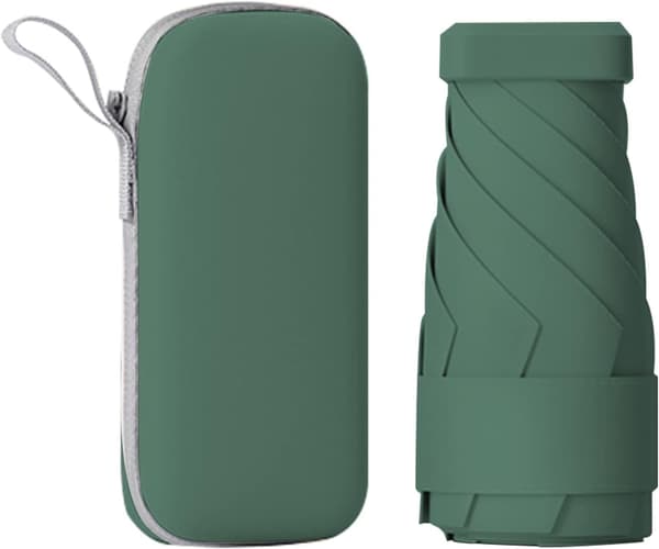 Mini paraply til tasken, bærbar og kompakt, perfekt til regn og sol med UV-beskyttelse