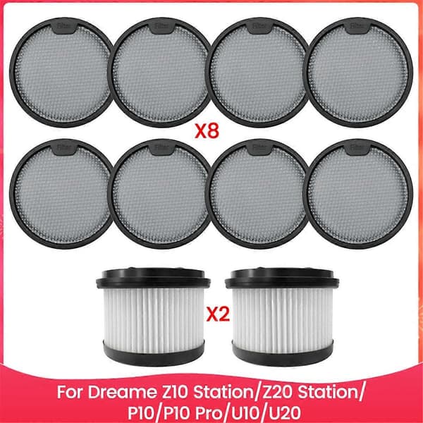 10 STK Vakuum HEPA-filter for Dreame Z10 Station/Z20 Station/ P10/P10 Pro/U10/U20 Støvsuger Reservedel