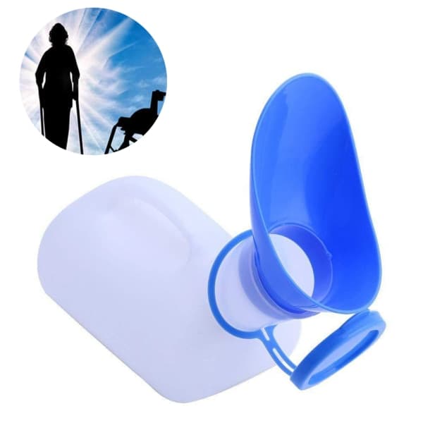 IC Unisex potte for bil, toalett for menn og kvinner, urinbeholder for sengeliggende, med lokk og trakt for bil, eldre, barn