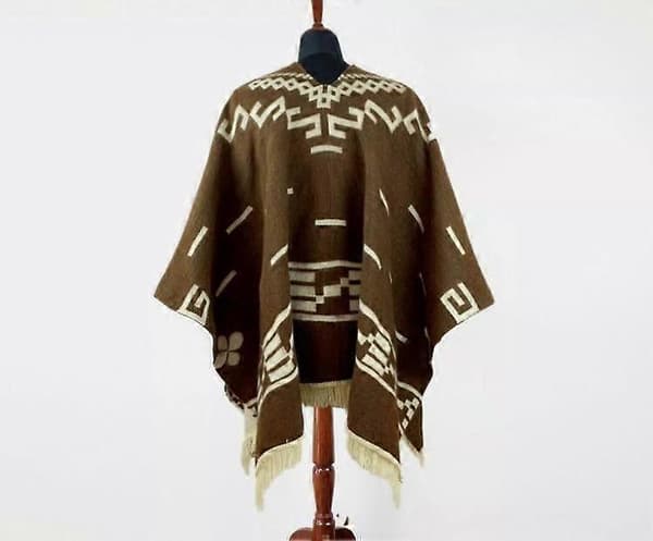 Clint Eastwood Western Cowboy Poncho Serape-replika håndlaget av fusk-alpakkaull B Kaffe