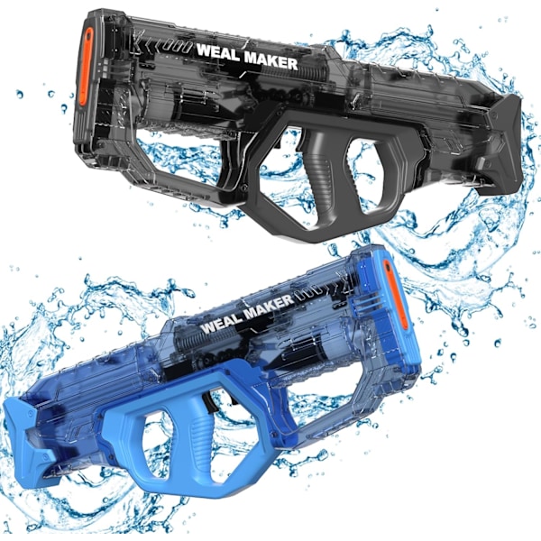 Kraftfull Elektrisk Vattenpistol, IP67 Vattentät för Vuxna/Barn Automatiska Vattenpistoler och Gevär, 8-10M Räckvidd 2-pack