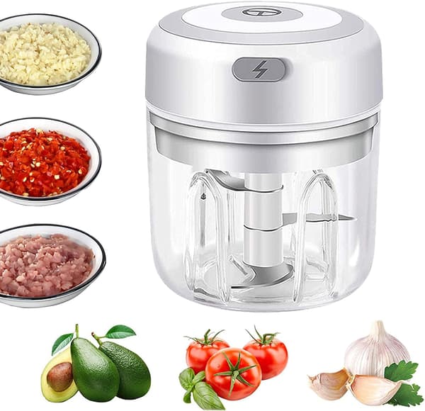 Elektrisk Mini Hvidløgshakker, Bærbar Mini Hakker Elektrisk Foodprocessor, 250ml Mini Babymad Maker Presser