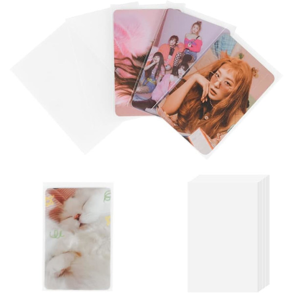 100 stk. Fotokortlommer, 66*91mm Transparent Lomme Idol Kort Beskyttende Lomme Trading Shield Lomme for kpop Album Bilder (Ikke Forseglbar)