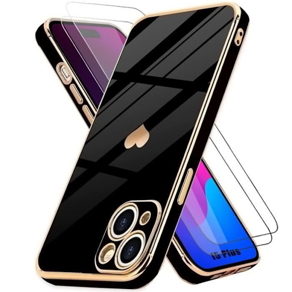 E.f.connection Coque Tpu - Halkande - För Iphone 15 Plus - Hjärtmotiv - Repbeständig - Slim Svart