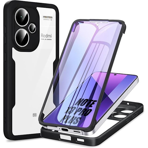 E.f.connection Coque Silicone - För Xiaomi Redmi Note 13 Pro Plus 5G - Stötabsorberande - Heltäckande Skydd Svart