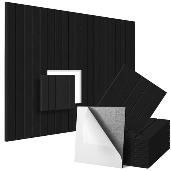 Itsekiinnittyvät Akustiikkapaneelit / Ääntä vaimentava vaahto, 12 kpl Akustiikkapaneeleja 30x30x1cm, Korkeatiheys, Seinä- ja äänieristykseen