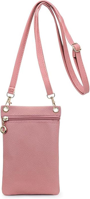 Mobilveske med skulderrem - litchi-tekstur Håndveske 19cm x 12.5cm