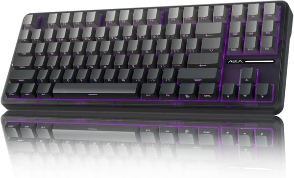 AULA F87 Pro 75 % TKL Mekanisk Tastatur, Trådløst Hot-Swap Gaming Tastatur, PBT Keycaps, RGB, Bluetooth 5.0/2,4 GHz/USB-C