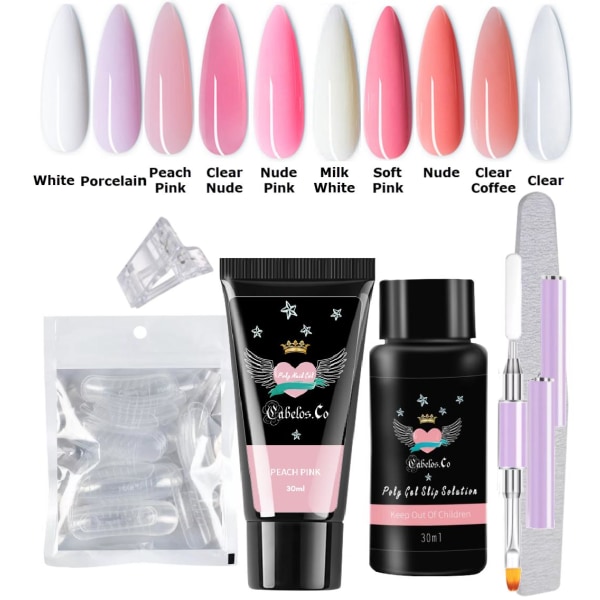 Gelenaglar- Poly Gel 30g Nails Kit Nude Pink