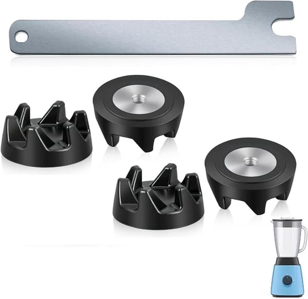 Blender 4-delt kobling med skiftenøkkel passer til KitchenAid Blender Ksb5 Ksb3 Blenderkoblinger Blendertilbehør Wp9704230vp Wp9704230 Ps1174692 Svart
