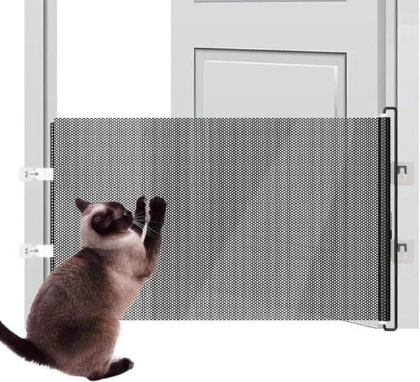 Sikkerhedsgitter / Hundegitter / Rullegitter, Sikkerhedsgitter Aftageligt, 40/50/58x125 cm, Børn & Kæledyr, Til Indendørs Brug Sort