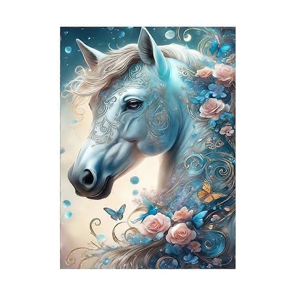 Diamantmaling / DIY 5D Diamantmaling - 30x40cm - Galopperende Hest