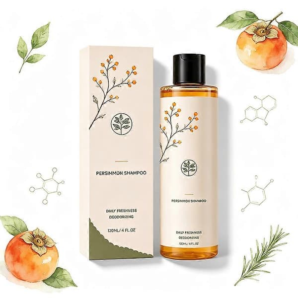 Kaki Lugtpleje Shampoo 120ml, Daglig Friskhed Hårrensemiddel Designet til Mærkbar Hovedbundslugtpleje til Mænd Kvinder