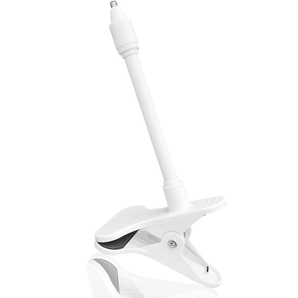 Babykameraholder, babymonitorholder, universell monitorholder, fleksibel klemme, kameraholder med 1/4 tommers skrue, barnerom, babyseng, hvit
