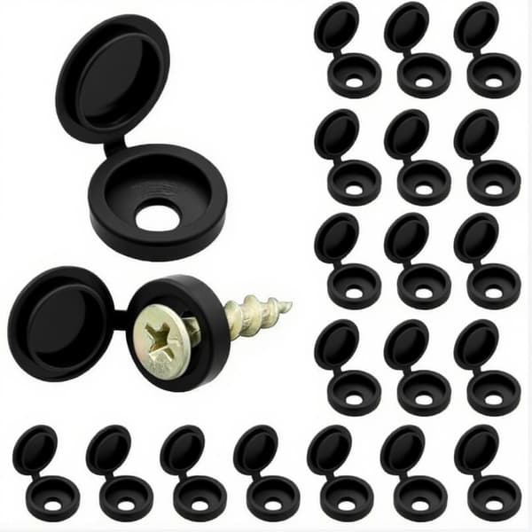 Skrukork, 100 Plastskrukorker, Skrubeskyttelseskork for Hjem, Møbler, Skrukorker for Vegger (Svart)