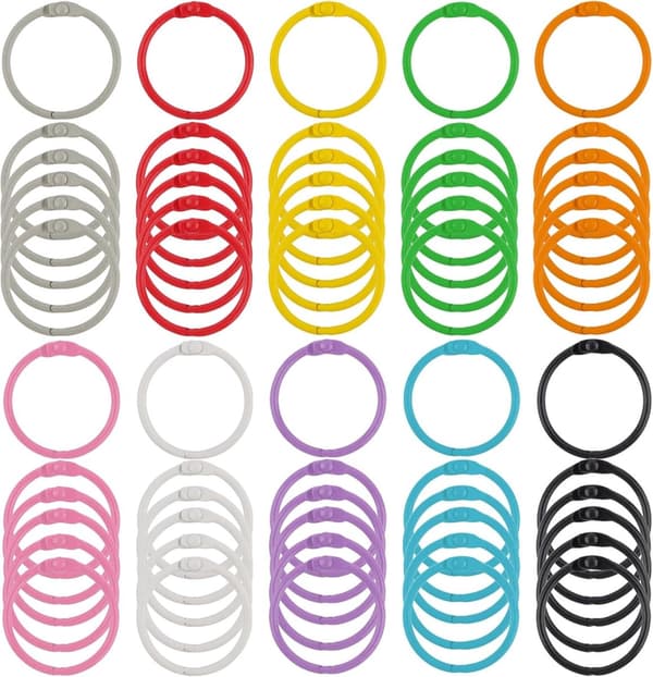 60-pak ringbind 30 mm nøgleringe farvede metalbogringe metalorganiseringsringe binderinge til scrapbøger fotoalbum håndværk til organisering
