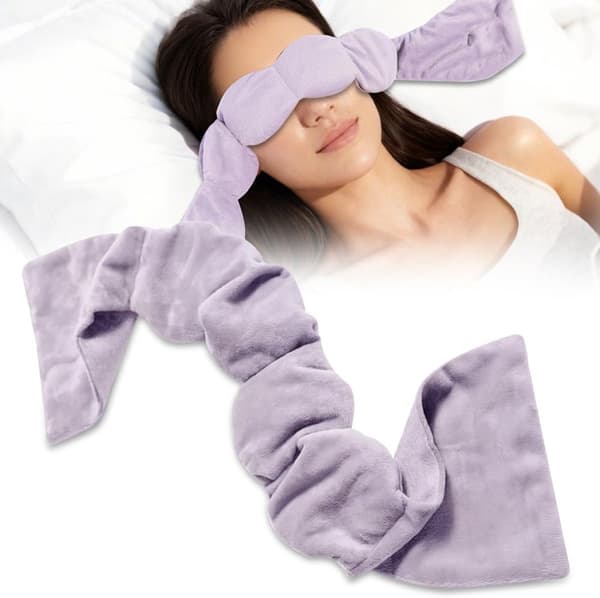 Painovoimaa estävä unimaski (violetti), 70 cm, valmistettu ihoystävällisestä kankaasta, tarjoaa äänieristyksen ja valon eston parempaan uneen.