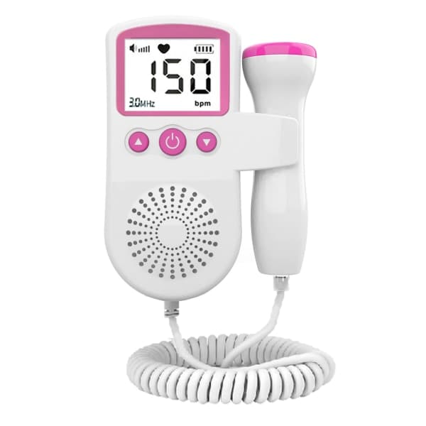 (Spesialtilbud!) Rosa Hjem Føtal Doppler, Baby Pocket Hjertefrekvens Doppler Hjertemonitor for Graviditet og Klar Test