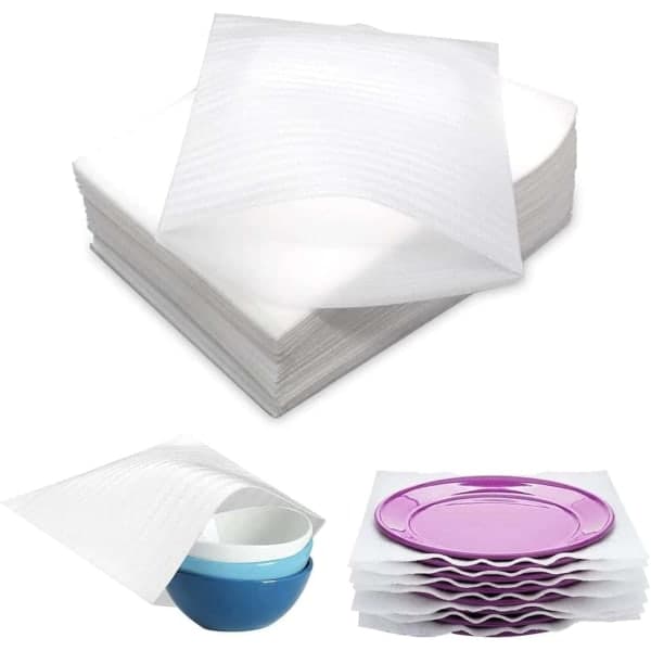 100 stk. Skumemballage 25x30 cm, Skumpuder, Bobleplast til Flytning, Boblefolierulle, Boblefilm, Skumemballage til Flyttekasser, Porcelæn