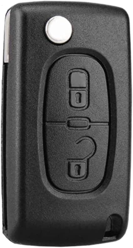 (2 Knapper CE0536) 2 Knapper Nøkkelhus Kompatibel CE0536 Sammenleggbar Flippnøkkel for Peugeot 207 307 308 407 408 3008 5008 Citroen C2 C3 C4 C5 C6 C8