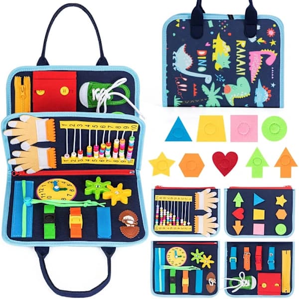 Montessori Aktiivisuuslelu 20-in-1, Oppimislelu 1-4 Vuotiaille, Kannettava Matkalelu