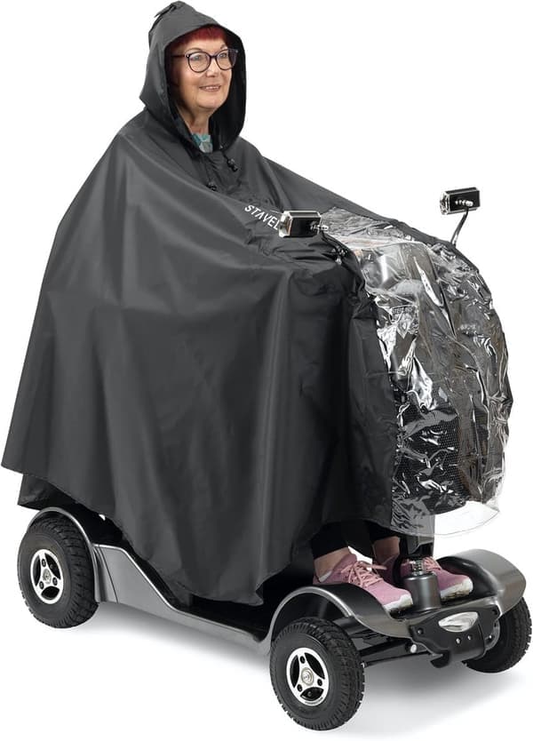 Regnponcho for Mobilitetsscooter - Lettvektsmodell med Tittevindu