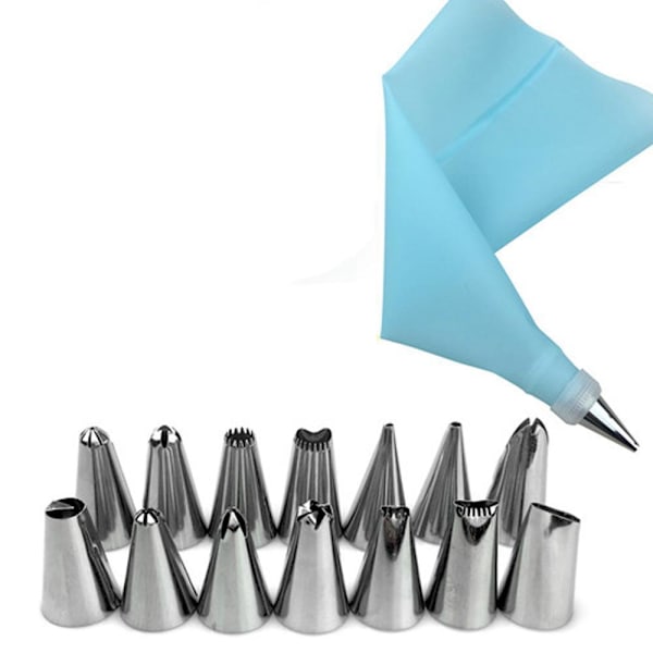 Multimarket Spritspåse I Silikon + 14 St Tyllar Och Koppling Vit/Grön