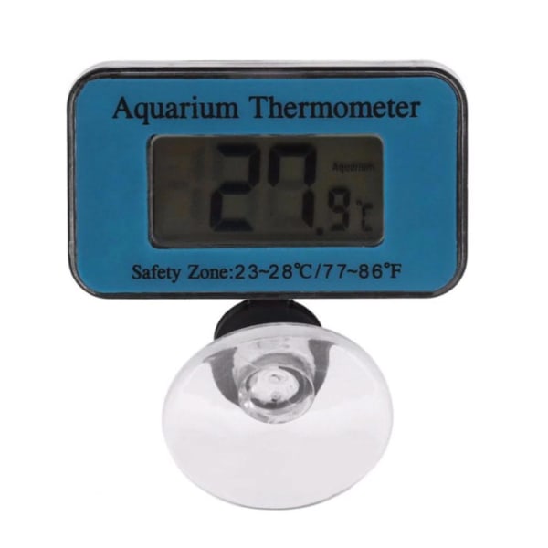 Multimarket Termometer Til Akvarium - Trådløs Digital Med Sugeprop Blue