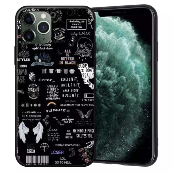 b behover. Iphone 13, Pro Og Max Covers Med Citater, Tekst, Englevinger Sor Black One Size