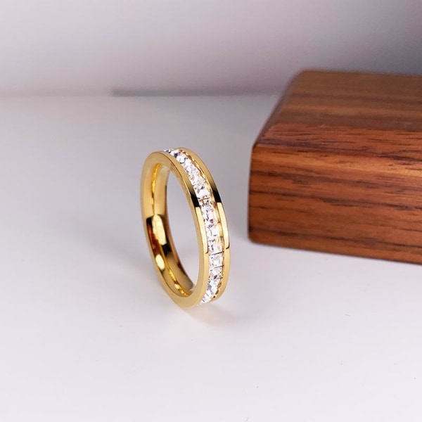 b behover. Elegant Ring Med Diamanter I Evighedsbånd Perfekt Julegave Gold One Size