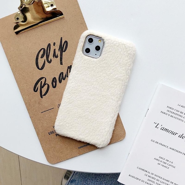 Behover.se Iphone11 Pro Max Case Teddy Materiale Blødt Strik White One Size