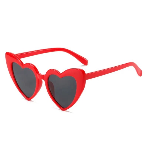 b behover. Retro Hjerteformede Solbriller Kvinder Overdimensioneret Uv400 Red One Size
