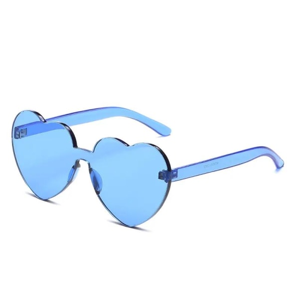 b behover. Retro Hjerteformede Solbriller Kvinder Overdimensioneret Uv400 Blue One Size