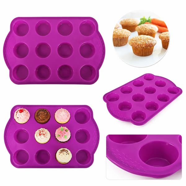 Minimuffinsivuoka silikoninen 29,5 x 19 cm 3 kpl kestää -40–230°C