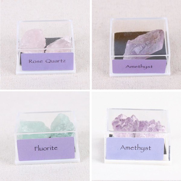 1 Box Natural Crystal Stone Ore Mineral Rough Amethyst Gifts Spe D Small [coal Crystal]