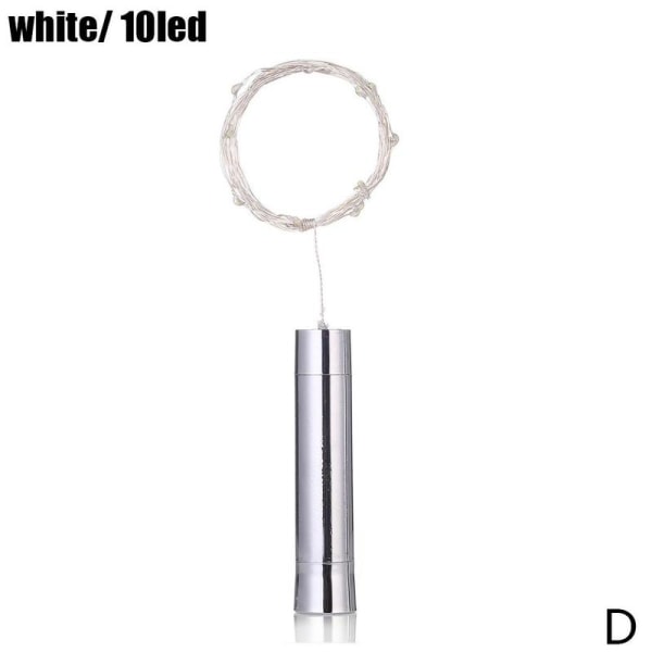 1* String Lights Silver Led Wine Bottle Battery Decor D White 10led