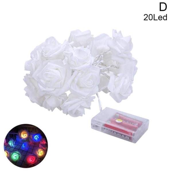 10/20 Led Rose Flower Xmas String Lights Fairy Wedding Holiday D Multi-color 20led