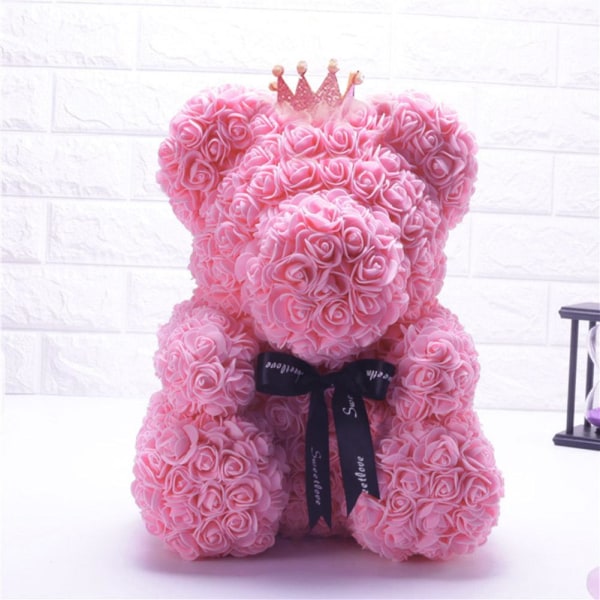 10 Colors Teddy Rose Bear With Heart Decoration For Women V Grey