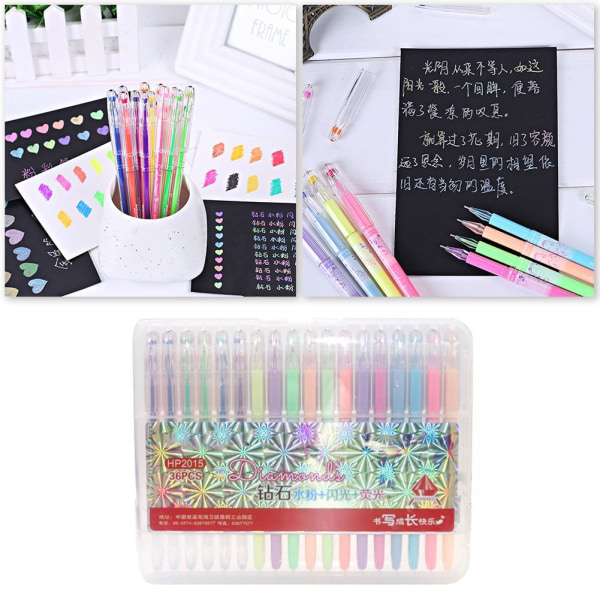 12/24/36 Colors Gel Pens Set Colored Pen Point Art Marker C 36
