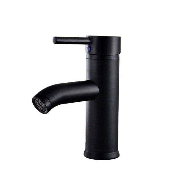 1pcs Stainless Steel Black Bathroom Faucet Cold & Hot Mi As Show