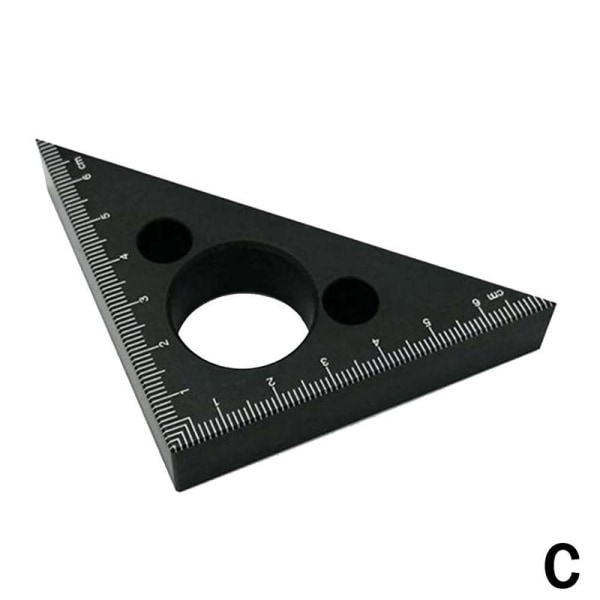 45/90° Angle Aluminum Alloy Gauge Inch Metric Meter Ruler C Black
