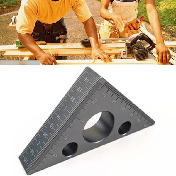 90 Degree Right Angle Ruler Triangular Alloy Woodworking D B
