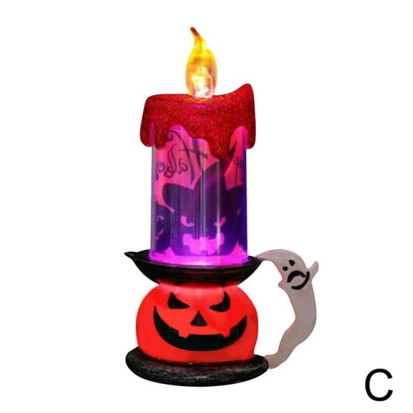 Halloween Decorations Skull Pumpkin Candle Light Led Candles C Red