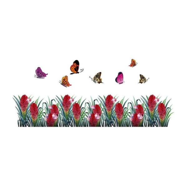 Large Colorful Butterflies Grass Wall Stickers Art Decal Mural