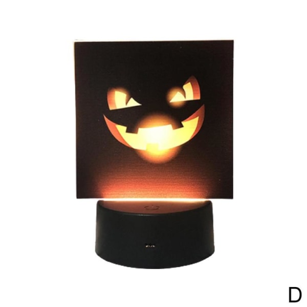Led Lights Halloween Decoration For Home Bat Witch Ornament D Black Base Pumpkin Face
