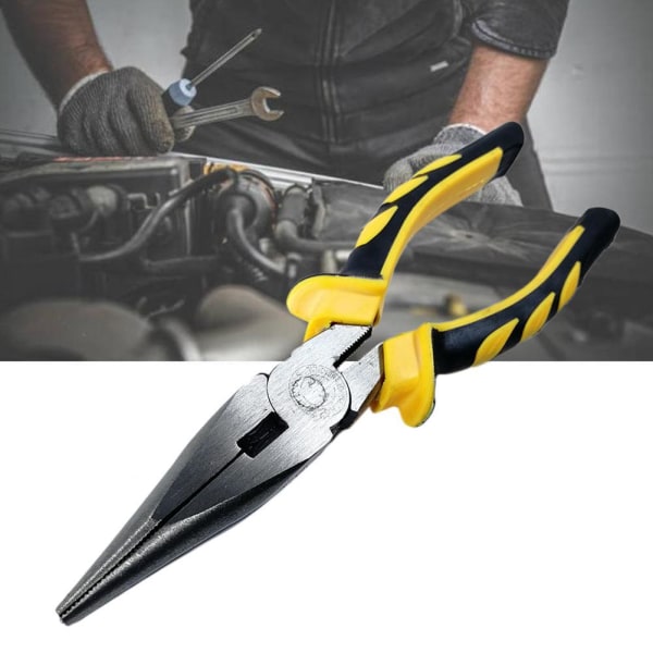 Plier Set Long Nose Soft Grip Combination Cutter Cable Wire C 8-inch Tip Mouth