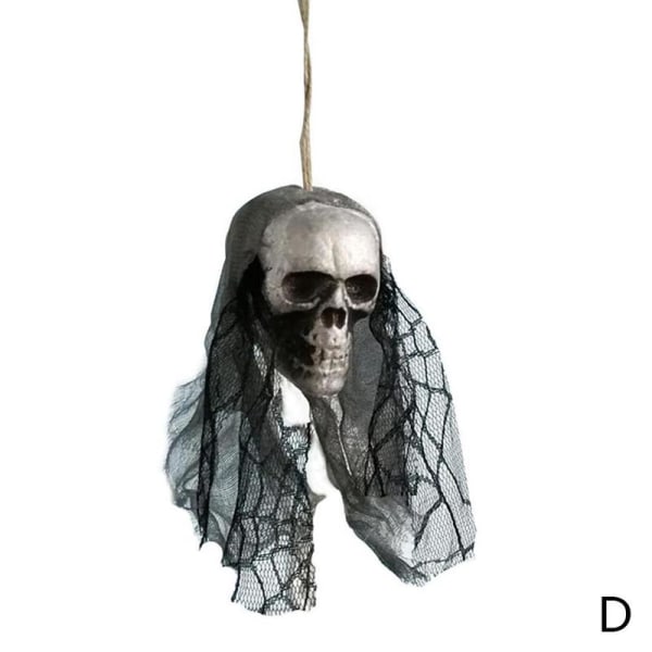 Skull Halloween Hanging Ghost Horror Props Door D Gray