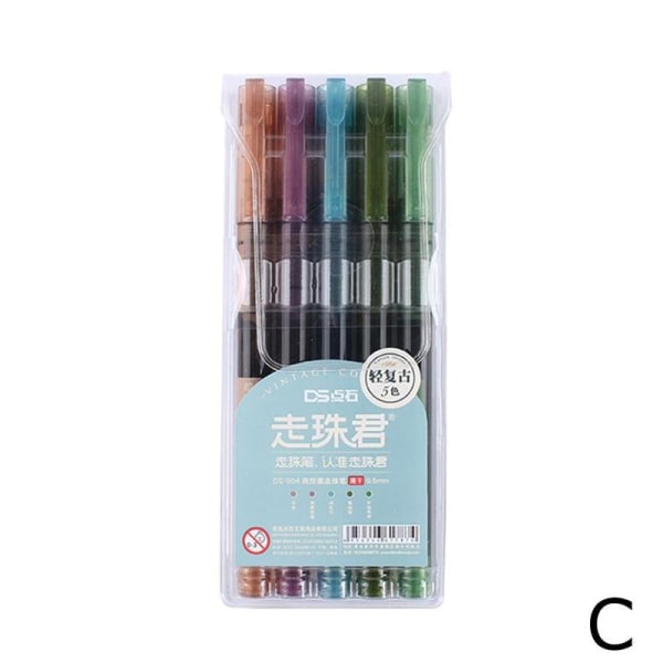 Vintage Gel Pen Quick Drying Precise Tip Liquid Ink Stationery