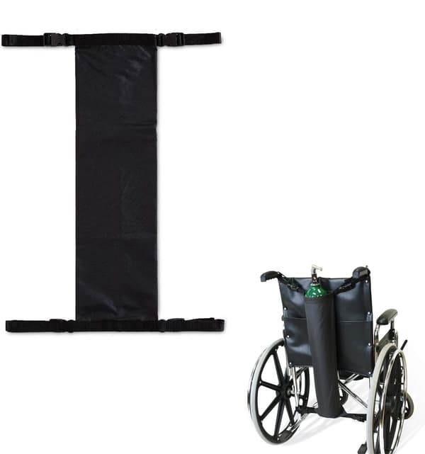 Oksygentankholder for rullestol, justerbare stropper, vanntett, standard størrelse 70x25cm