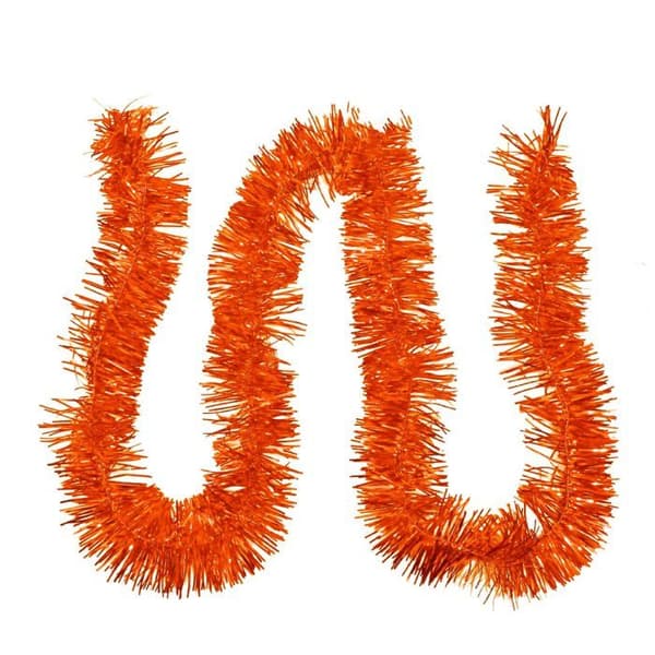 20m Juleguirlande - Skinnende Metallisk Guirlande - Julepynt - Hængende Dekoration - Orange
